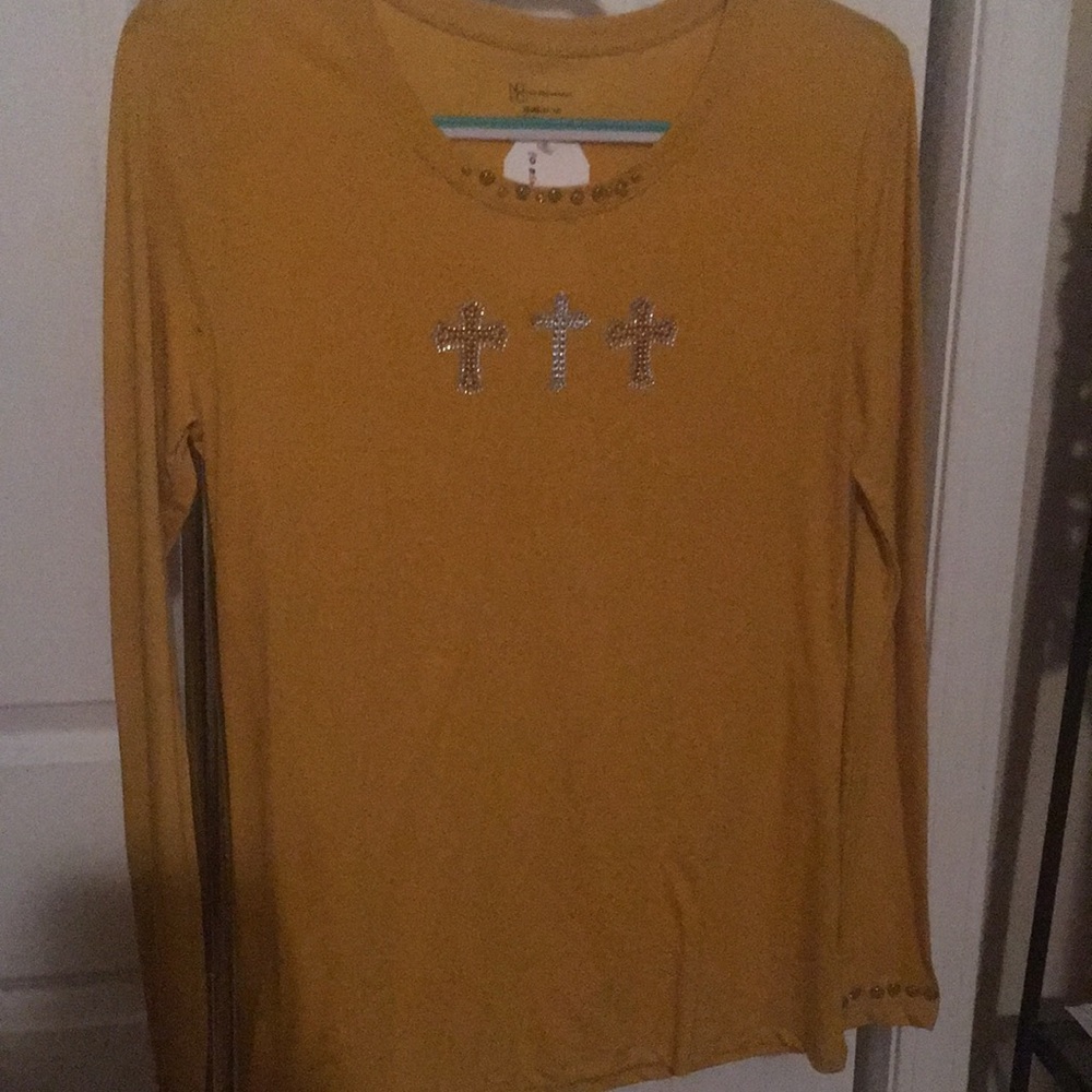 Dark Yellow Custom Made Long Sleeve Shirt